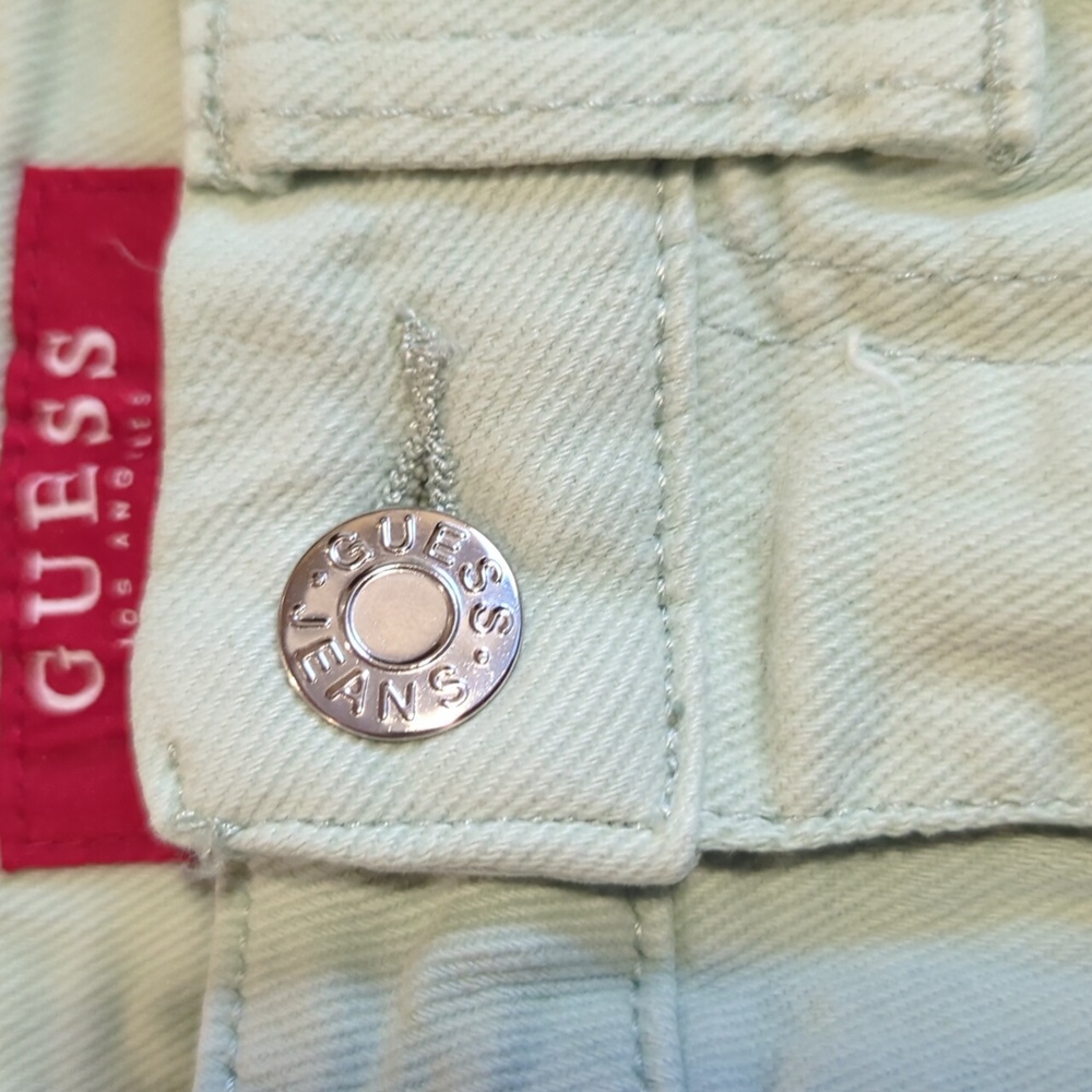 Guess Light Green Denim Shorts Size 28 - Picture 3 of 8